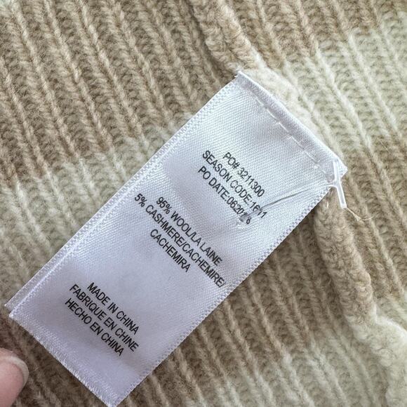 Splendid Sweater Womens Medium Halo Cardigan Tan Striped Wool Cashmere Blend - Picture 5 of 8